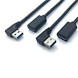 BRIEFCEC Câble d'extension USB 3.0 Gauche+Droite Angled Rallonge USB 3.0 Type A Mâle Coudé vers USB 3.0 Type A Femelle ...