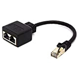 Câble adaptateur RJ45 mâle vers double femelle - Prend en charge Ethernet Cat 5/Cat 6 LAN pour changer de réseau ...