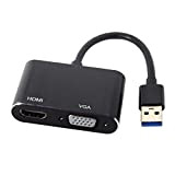 Câble adaptateur USB 3.0 et 2.0 vers HDMI et VGA HDTV Carte graphique externe pour ordinateur portable Windows MacBook