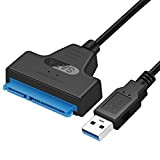 Câble adaptateur USB 3.0 vers SATA pour disque dur SSD 2,5" USB A vers SATA - Connecteur externe SATA vers ...