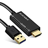 Câble Adaptateur USB vers HDMI avec Audio pour Mac OS Windows 10/8/7/Vista/XP, USB 3.0 vers HDMI mâle HD 1080p Moniteur ...