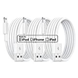 Câble Chargeur iPhone Apple, [ Certifié MFi ] 3Pack 1M Lightning vers USB Câble, Ultra Résistant Cordon iphone Apple Original ...