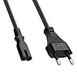 Cable d'alimentation Euro，2 Meters，Cable Alimentation 2 Pin | c7 fiche Bipolaire Cordon pour PC Monitor，DVD，Imprimante，Samsung Philips LG Sony TV，PS4， Microsoft ...