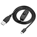 Câble d'alimentation pour Raspberry Pi Micro USB d'alimentation câble de Chargement avec Interrupteur on/Off pour Raspberry Pi 3/2/B/B +/A.