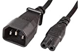 Câble d'alimentation secteur IEC C7 vers IEC C14, noir, 2 m