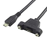 Câble d'extension micro-USB mâle vers micro USB femelle avec vis, données + charge, 50 cm