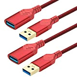 Câble d'extension USB 3.0, [Lot de 2] Câble d'extension haute vitesse de 1,5 m USB mâle vers femelle pour Playstation/Xbox/Flash ...
