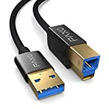 Câble d'imprimante 5m Nylon USB 2.0, Noir, USB A mâle vers USB B, câble de Charge, câble de données, connecteur ...