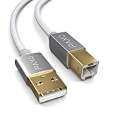 Câble d'imprimante USB en Nylon de 5 m, Blanc, Prise USB A vers USB B, câble de Chargement, câble de ...