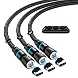 Câble de charge magnétique USB C JEEREE 3 A - 3 câbles de charge magnétique - 0,5 m + 1 ...