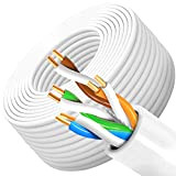 Cable Ethernet 100m Exterieur, Cable RJ45 cat 6 Cable Internet 100 Mètres UTP Installation Câble Réseau 23AWG Impermeable Haut Débit ...
