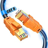 Câble Ethernet Cat 8 1M, 26AWG dernier cordon de raccordement SFTP 40 Gbit/s 2000 MHz, câble réseau RJ45 haute vitesse ...