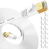 Câble Ethernet de 15 m, câble Internet Cat7 haut débit avec connecteur RJ45 plaqué or, câble LAN blindé pour commutateur ...