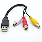 Câble HDMI vers RCA, USB mâle vers 3RCA vidéo AV pour téléviseur HDTV TV pour HDTV/DVD et la plupart des ...