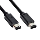 Câble IEEE 1394 FireWire 400 6-6 ilink 6 PIN vers FireWire 400 6PIN 1,8 m Noir