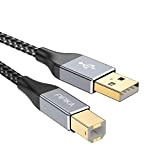 Câble Imprimante USB 3M, PIPIKA USB 2.0 A Mâle vers USB B Mâle, Cordon Scanner Tressé en Nylon Cordon Imprimante ...