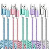 Câble iPhone [1m+2m+3m/Lot de 5] Cable Lightning Certifié MFi Chargeur iPhone Nylon Tressé Résistant Fil Charge Rapide Compatible avec iPhone ...