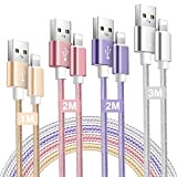 Cable iPhone Chargeur iPhone 1M/2M/2M/3M [Certifié MFi] Câble Lightning Nylon Tressé iPhone Charge Rapide Fil Compatible avec pour iPhone 13 ...