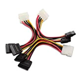 Cable Matters Câble Adaptateur en Y Molex vers SATA d'alimentation Double à 4 Broches de Ensemble 3 Pièces - 15cm