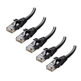 Cable Matters Pack de 5 Câble Ethernet Cat6 snagless (Câble RJ45, Câble Internet Cat 6) en Noir, 0,3 mètres