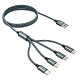 Câble Multi USB,4 en 1 Câble Universel,[1.2M] Multi Chargeur USB Câble de Chargement avec Lightning Câble USB Type C Micro ...
