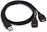 Câble répartiteur USB de 1 m de long USB 2.0 de type A mâle vers double USB femelle pour charge ...