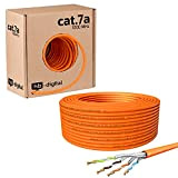 Câble réseau HB-DIGITAL 25m CAT.7a Câble d'installation câble LAN AWG23 cuivre pur S/FTP LSZH sans halogène RoHS-Compliant Ethernet Câble d'installation ...