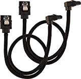 Câble SATA gainé CORSAIR Premium - SATA 6Gbps 30 cm, connecteur à 90°, noir