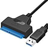 Câble SATA vers USB 3.0, adaptateur de disque dur USB vers SATA III compatible avec les disques durs et SSD ...