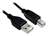 Câble USB 2.0 A mâle vers B mâle pour imprimante Canon, Epson, HP, Dell, Xerox, Samsung, compatible avec Lexmark etc. ...
