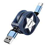 Câble USB C 1M, Amuvec 3A Rétractable Cable USB Type C QC 3.0 Charge Rapide, Câble Chargeur USB C USB ...