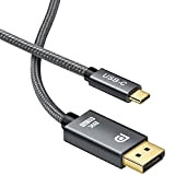 Câble USB C DisplayPort 8 K 2 m (8 K@60 Hz, 4 K@ 120 Hz/144 Hz, 2 K@240 Hz, 5 K@60 Hz HBR3, bande passante 32,4 Gbits/s, type C (Thunderbolt 3) vers ...