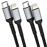 Câble USB C vers Lightning 2M, PEAKLIFT Lot de 2 Câble Type C Lightning 200cm Power Delivery Nylon Tressé Charge ...