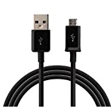 Câble USB Micro USB 1,2 m pour transfert de données et de chargement d'appareils compatibles (Noir)