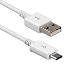 Câble USB Micro USB 1,2 m pour transfert de données et de chargement d'appareils compatibles (Blanc)
