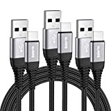 Câble USB Type C 3 Pack [1M+2M+2M] Cable USB C Chargeur Rapide Nylon Tressé Câble Compatible avec Samsung S20 S21 ...