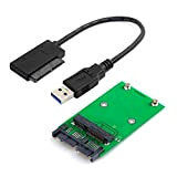 Cablecc Adaptateur USB 3.0 vers mSATA SSD 50 broches et micro SATA 1,8" 7+9 16 broches pour cartes PCBA USB ...