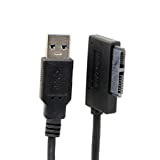 Cablecc Câble adaptateur SATA fin USB 3.0 vers 7+6 13 broches pour ordinateur portable, CD, DVD, ROM