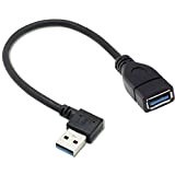 Cablecc Câble d'extension USB 3.0 type A mâle vers USB 3.0 type A femelle 20 cm 5 Gbit/s 90 degrés ...