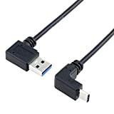 Cablecc Câble de données USB 3.1 USB-C coudé vers le haut et le bas à 90 degrés vers la gauche ...