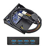 Cablecc Hub USB 3.0 4 ports panneau avant vers carte mère 20 broches pour baie disquette 3,5"