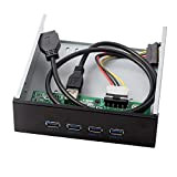 Cablecc Interface USB 3.0 4 ports panneau avant de PC vers carte mère 20 broches pour lecteur CD-ROM 5,25 pouces