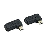 cablecc Lot de 2 adaptateurs d'extension mini USB mâle vers femelle coudés à 90 degrés à gauche et à droite