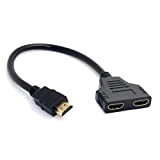 Cablecc - Répartiteur HDMI - HDMI mâle vers 2 HDMI femelle (1 entrée, 2 sorties)