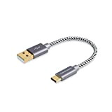 CableCreation 15cm Câble Court USB Type C, USB C Mâle vers USB A Mâle Tressé, Charge Rapide(QC) pour Huawei Mate ...