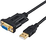 CableCreation Adaptateur USB vers RS232 avec PL2303, 6.6ft USB 2.0 mâle vers RS232 femelle DB9 câble convertisseur série pour caisse ...