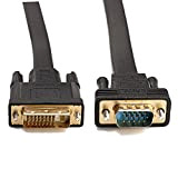 CableDeconn Active DVI-D Dual Link 24+1 mâle vers VGA mâle avec câble plat 2 m