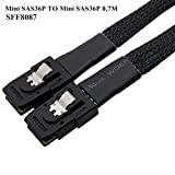 CableDeconn Câble mini SAS interne 36 broches vers SFF-8087 Noir 0,7 m