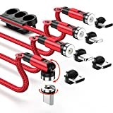 Câbles USB Magnétiques, 3 en 1 Aimanté Câble de Charge [ 4Pack, 0,5m+1m+1.m+2m ] Rotatif à 360° et 180° Nylon ...