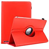 Cadorabo Étui pour Tablette Compatible avec Medion LifeTab X10302 en Rouge - Housse de Protection en Cuir synthétique avec Fonction ...